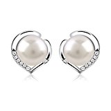 #9: B.Catcher女性ピアス・パールピアス・ハートスタッド・シルバー925・天然淡水真珠・シルバーアクセサリー・ギフト・誕生日・記念日・プレゼント