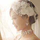 #9: YZG 花嫁 ウェディング ヘッドドレス ドレス アクセサリー カチューシャ コサージュ 髪飾り 和装にも 結婚式 ティアラ ヘッドアクセサリー フラワーヘッド 花冠