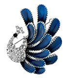 #7: 【アールフルール】RFleur キラキラ ライン ストーン かわいい 孔雀 クジャク ブローチ 動物 アニマル ゴージャス シルバー アクセサリー メンズ レディース ジュエリー