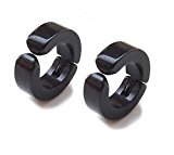 #8: FdP1年保証付き イヤーカフ 2個セット フェイクピアス (ブラック)