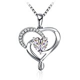 #8: J.Rosée ペンダント ネックレス レディース シルバー925 キュービックジルコニア オープンハート「ラブラブハート」母の日 誕生日 プレゼント 通勤