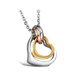 #10: Fantasy Beauty ネックレス レディース シンプル ダブル オープンハート 三色 ペンダント チェーン アクセサリー ピンクゴールド ゴールド シルバー おしゃれ