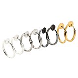 #10: （SOWAKA）フェイクピアス 4色 セット フープ イヤリング 収納 ポーチ 付 ユニセックス (4色セット)