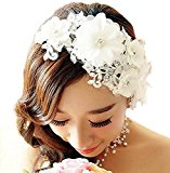 #9: 【ノーブランド品】お花とパールでかれんな花嫁 ウェディング ヘッドドレス パールアクセサリー セット 和装にも