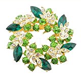 #9: キラキラ 大人 かわいい リース風 ブローチ エメラルドグリーン クリスマス