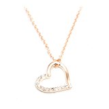 #10: [Priva]プライバ Smart 14 CZキュービックジルコニア オープンハート レディース ペンダント ネックレス ピンクゴールド