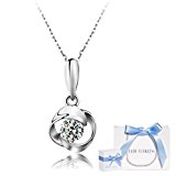 #9: EverFlawless スワロフスキー ジルコニア採用 シルバー 925純銀製 チェーン 45cm レディース ネックレス ラッピング３点セット