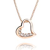 #9: Fairy Heart クリスマスフェア オープンハート ネックレス シルバー レディース プレゼント 人気カラー 2種類 人気な3色 レディース スーパーキュービックジルコニア 豪華プレゼントギフト (ピンクゴールドコーティング)