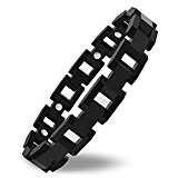 #9: COOLMAN チタン磁気 メンズブレスレット 純チタン製 抗疲労 睡眠改善 紳士 磁気ブレスレット 健康(サイズ調整19CM–21.5CM) (ブラック)