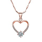 #5: PLEMO ネックレス ペンダント 100%925純銀製 ピンクゴールド CZキュービックジルコニア レディース JN-02