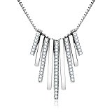 #7: ♛J.Rosée♛ レディースネックレス シルバー925 5Aジルコニア「刹那の邂逅」 ハープ型 長さ：45CMギフトボックス プレゼント 誕生日 記念日