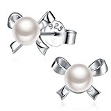 #6: ピアス·レディース シルバー925 パール スタッド ( 5mm ) アレルギーフリー ♛J.Rosée♛ 「乙女の舞」母の日 ギフトボックス 母の日 蝶結び　可愛い