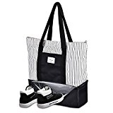 #7: トートバッグ 大容量 マザーズバッグ 靴収納 飲み物収納 ショルダーバッグ 手提げ袋 底部に保温 保冷可能 スーパー 旅行 ジム ピクニック などに最適 YONiMO (黒)