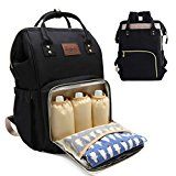 #9: Children Hub マザーズバッグ リュック ママバッグ 大容量 新しいバージョン マザーズリュック 大オムツ替えシート ママバッグ 人気 盗難防止ポケット付き 保温ポケット付き マザーズバッグ ブラック … (ブラック)