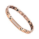 #9: ゲルマニウム ブレスレット ピンクゴールド 抗疲労 睡眠改善 健康 チタン製 プレゼント 磁気ブレスレット