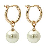 #9: Petit Lulu ピアス レディース パール 真珠 大粒 揺れる フープピアス 18金RGP