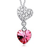 #7: MEGA CREATIVE JEWELRY ダブルハート レディース ネックレス ペンダント シルバー925純銀製 スワロフスキーラインストーン ジュエリー プレゼント 人気 ブランド