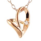 #9: SUEHIRO ダイヤモンド ネックレス ピンクゴールド オープンハート レディース