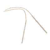#9: （ネオグロリー）Neoglory Jewelry レディース　ピンクゴールド　14Kゴールド ラインストーン　揺れる　ロングチェーン　アメリカンピアス　ジュエリー アクセサリー