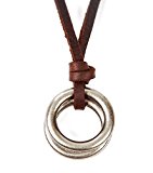 #9: 【正規品】ネックレス リング レザー メンズ レディース 革紐 メガネかけ アクセサリー ペンダント ユニセックス