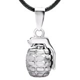 #5: Catsobat ネックレス メンズ メンズアクセサリー レディースアクセサリー 自衛隊 米軍 手榴弾 ミリタリー ネックレス アーミーコスプレ SWAT (手りゅう弾（シルバー）)