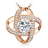 #9: J.Rosée ネックレス&ペンダント レディース シルバー925 チェーン ５Aジルコニア 「永遠に離れない」 誕生日 記念日 ピンクゴールド45cm+5cm