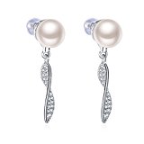 #9: GUNDULA イヤリング レディース シルバー925 8ｍｍ淡水真珠 ジルコン「 星月夜」 誕生日 記念日 プレゼント