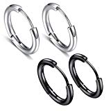 #7: Calors Vitton ジュエリー　ファッシフープピアス メンズ　レディース サージカル ステンレス アレルギーフリー 両耳用 イヤリング (内径 10mm,12mm)