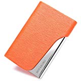 #10: ステンレス名刺入れ カードホルダーボックスマグネット式 高級感楽々開閉カードケース 男女兼用シンプル スタイリッシュレザー 32枚収納 木柄6色