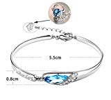 #9: T400ジュエリー 「月、冴える」 12星座 バングル スワロフスキークリスタル ブレスレット チャームペンダント星座 調節可能 レディース お誕生日 贈り物 ギフトバッグ付き