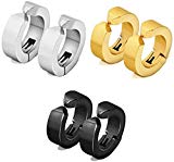 #7: LGTM フェイクピアス 3色 セット サージカルステンレス フープ イヤリング 収納 ポーチ 付き アレルギー になりにくい ノンホールピアス