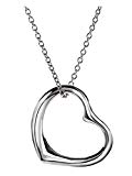 #7: CURLO(クルロ) オープンハート ネックレス ロジウムコーティング プラチナ仕上げ レディース 45cm