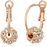 #8: K.L.Y ピアス レディース フープ 華奢 オーストリア水晶 ミラーボール イヤリング 揺れる 18金RGP 3色展開 (ピンクゴールド/白い) ギフト包装