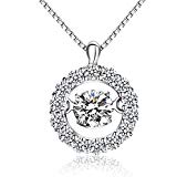 #7: 【正規品】ジルコニア ネックレス ダンシングストーン シルバー925 アレルギー対応 サークル ペンダント 揺れるCZダイヤモンド ネックレス レディース ♛jiamiaoi♛